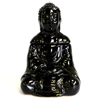 Sitting Buddha Oil Burner - Black