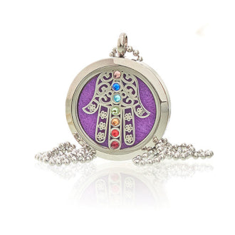 Aromatherapie-Schmuck-Halskette – Hamsa-Chakra – 30 mm