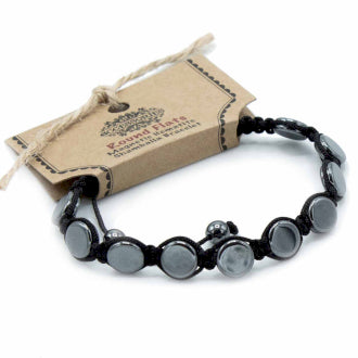 Magnetic Hematite Shamballa Bracelet - Round Flats