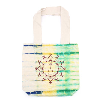 Tye-Dye-Baumwolltasche – Namaste Hands – natürlicher Griff