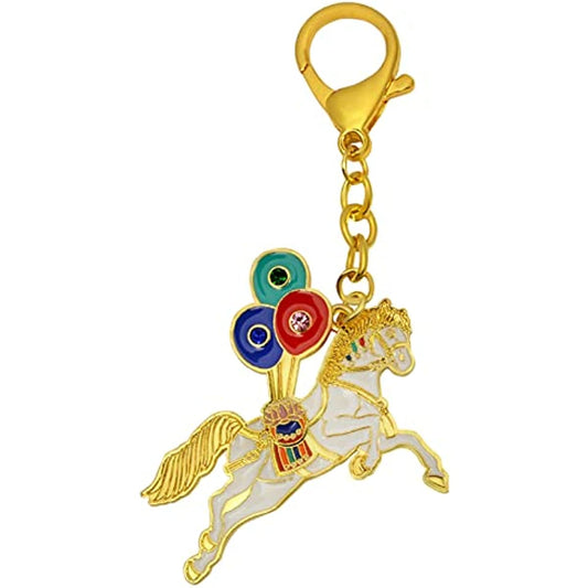 Feng Shui Joyous Windhorse Amulet Happiness and Good Luck Come Keychain