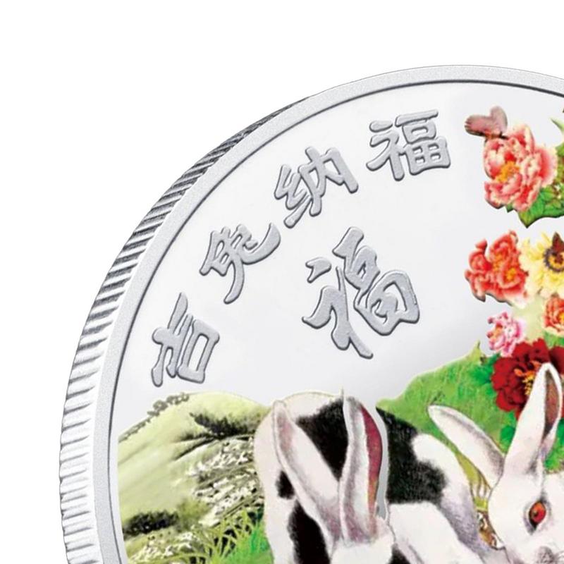 Chinese Year Of Rabbit Coins 2023 Year Of The Rabbit Souvenir Coin Chinese Feng Shui Decoration Twelve Zodiac Collectible Coins