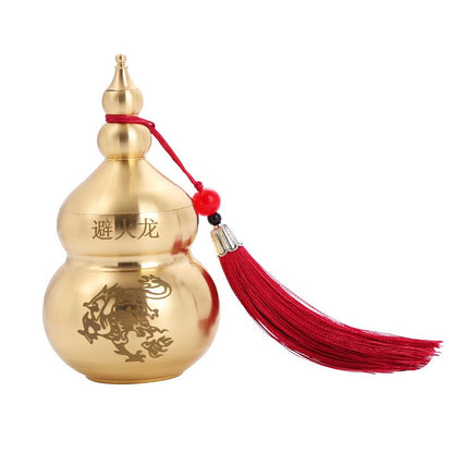 Feng Shui Chinese Brass Wu Lou Gourd, Treasure Statue Home Decoration Table Bookshelf Ornaments, Fortune Protection