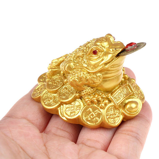 Sorte chinês feng shui antigo moeda sapo 3-perna dinheiro sapo estatueta desktop ornamento decorativo para decoração de mesa de escritório em casa