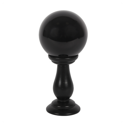 Small Black Crystal Ball on Stand