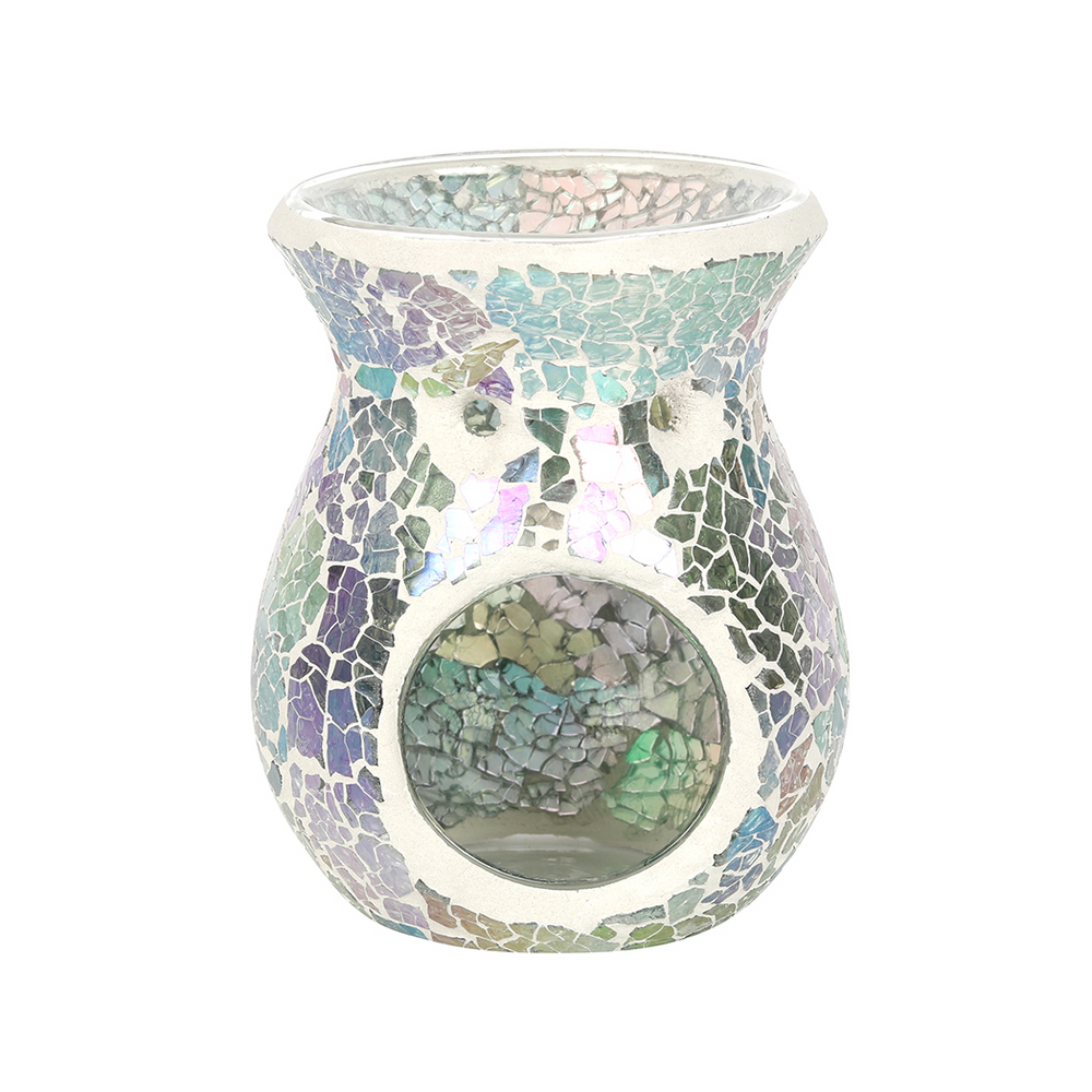 Small Light Blue Iridescent Crackle Oil Burner