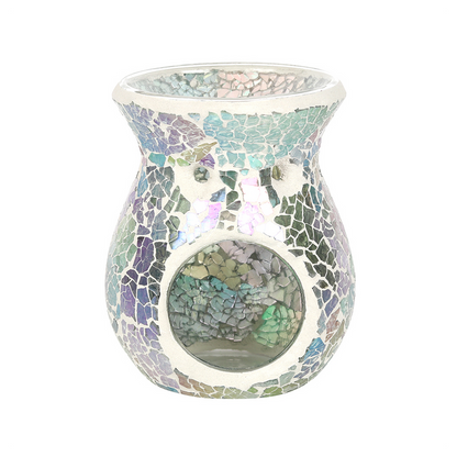 Small Light Blue Iridescent Crackle Oil Burner