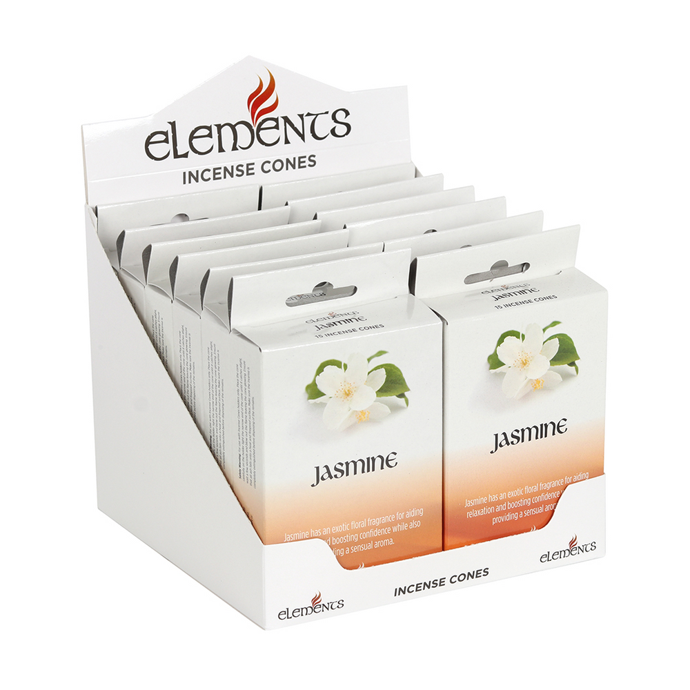 Set of 12 Packets of Elements Jasmine Incense Cones