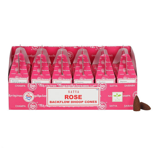 Set di 6 pacchetti di coni Dhoop Backflow Satya Rose