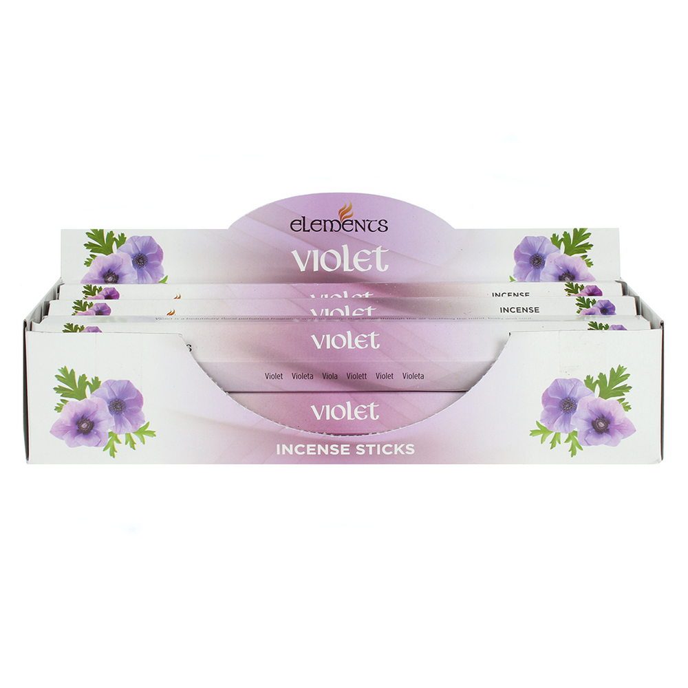 Set of 6 Packets of Elements Violet Incense Sticks