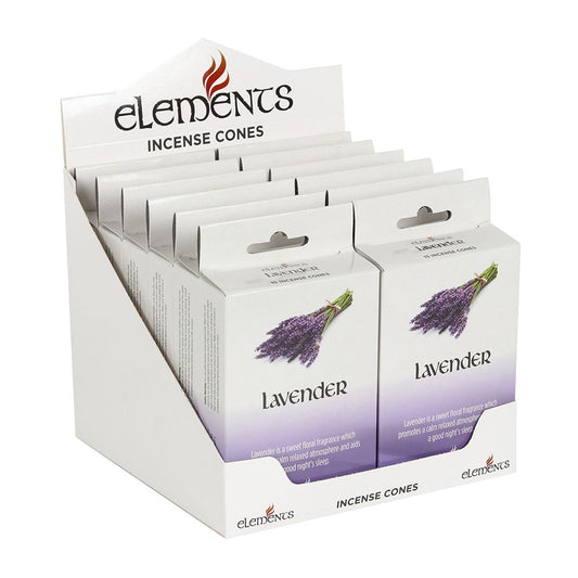 Set of 12 Packets of Elements Lavender Incense Cones