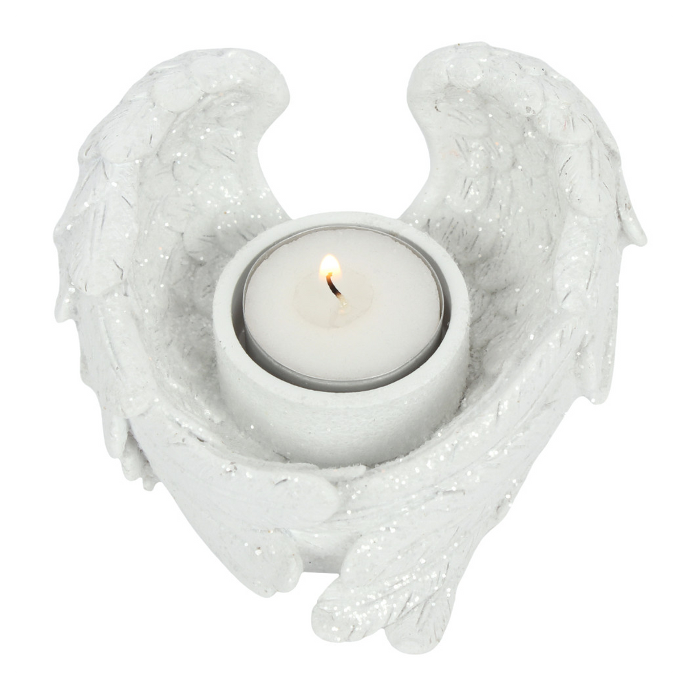 Glitter Angel Wing Candle Holder