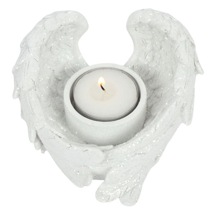 Glitter Angel Wing Candle Holder