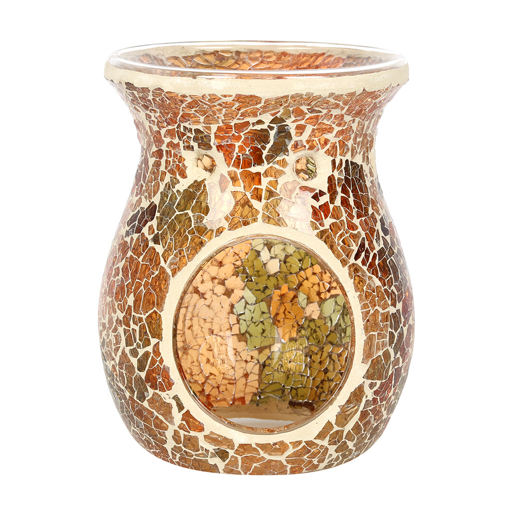 Large Brown Crackle Oil Burner