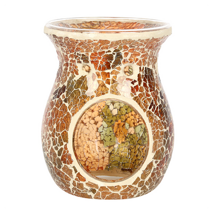 Large Brown Crackle Oil Burner