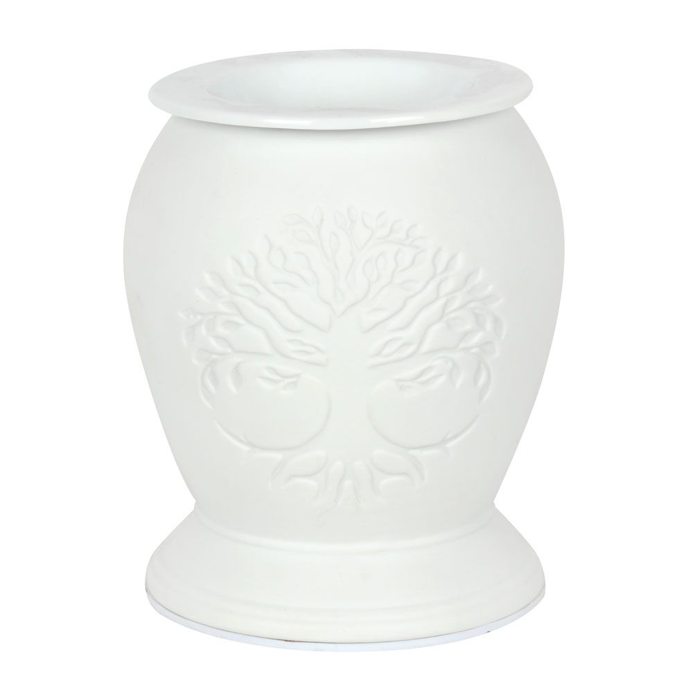 Tree of Life White Ceramic Electric Oil Burner