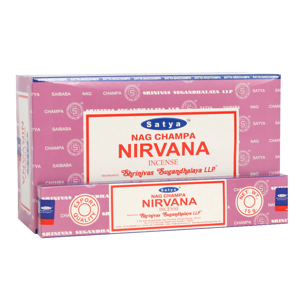 Set of 12 Packets of Nirvana Incense by Satya