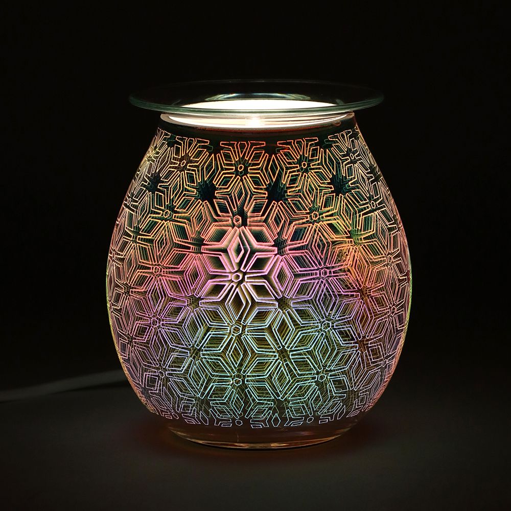 3D Geometric Flower Light Up Electric Oil Burner