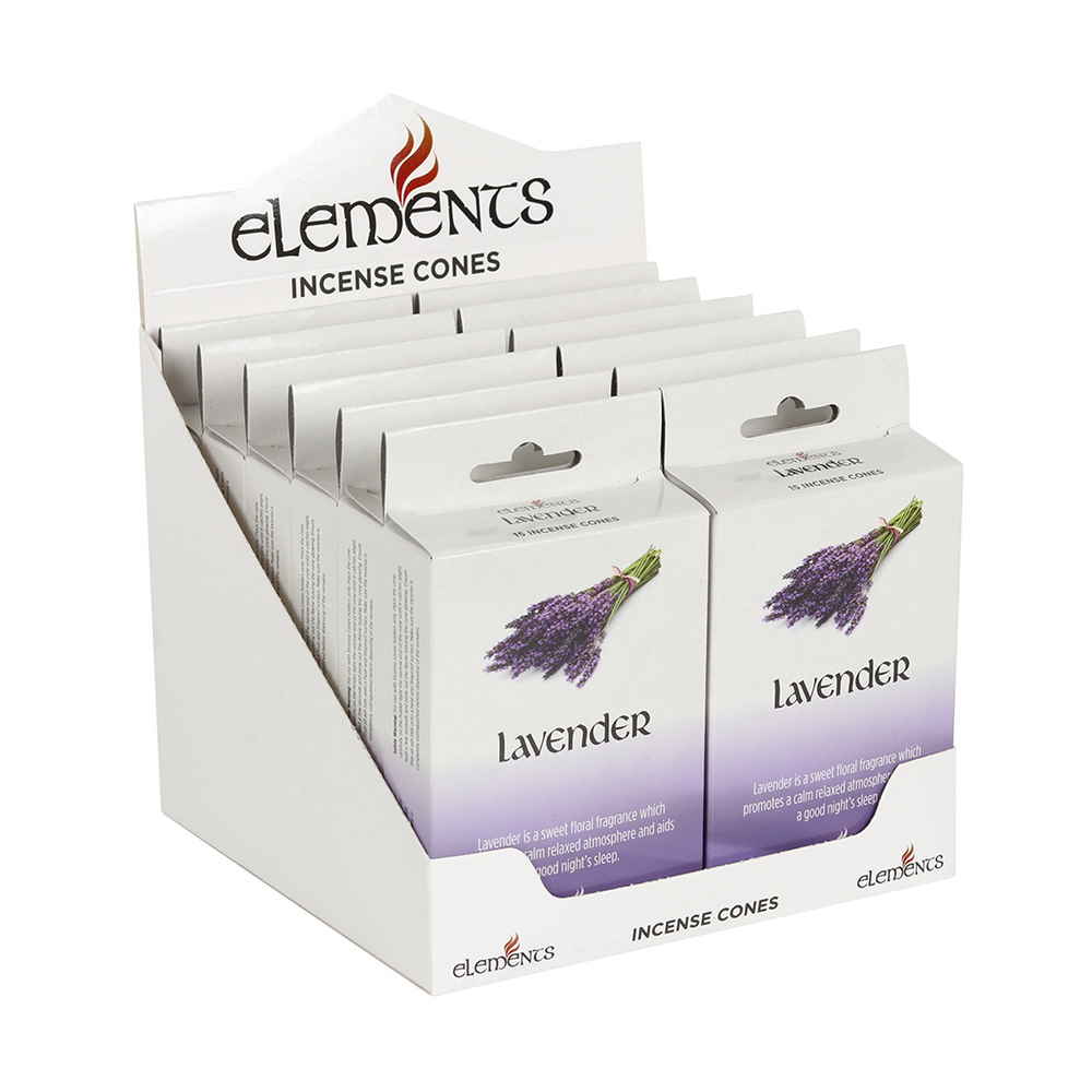 Set of 12 Packets of Elements Lavender Incense Cones