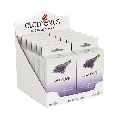 Set of 12 Packets of Elements Lavender Incense Cones