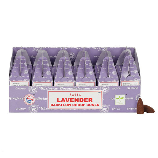 Set di 6 pacchetti di coni Dhoop Satya Lavender Backflow